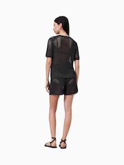 AllSaints Black Paloma Shorts - Image 6 of 7