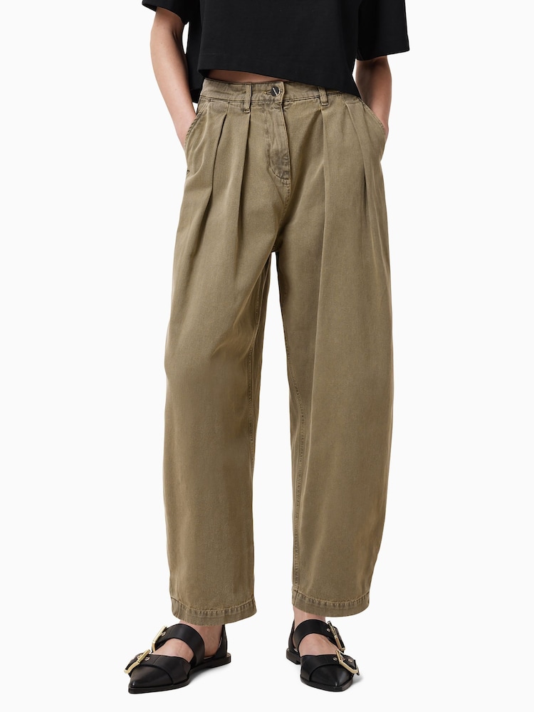 AllSaints Green Becca Denim Trousers - Image 2 of 7