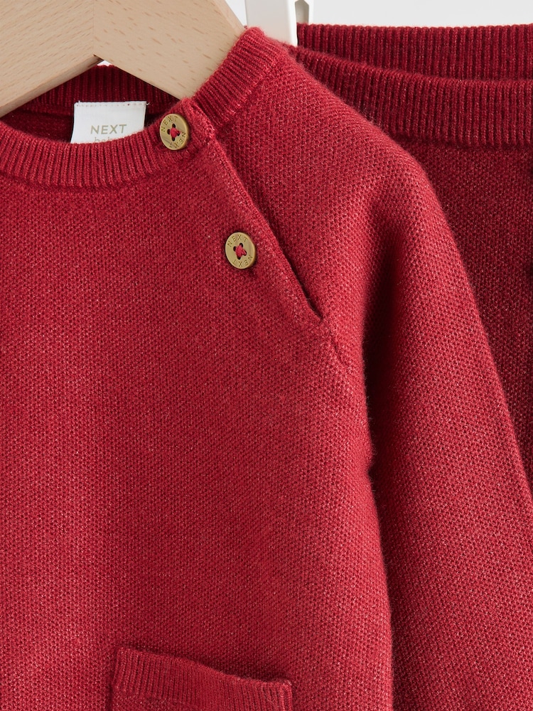 Red Baby Knitted Jumper and Leggings Set (0mths-2yrs) - Image 11 of 11