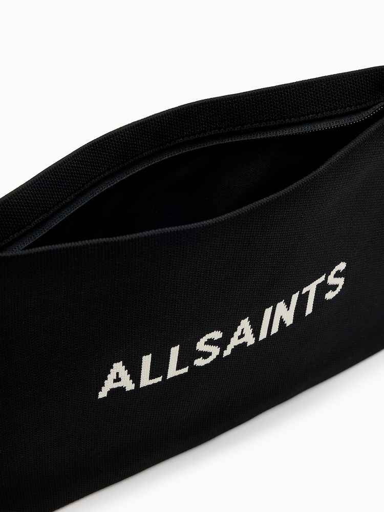 AllSaints Black Izzy 100% Cotton Clutch - Image 2 of 5