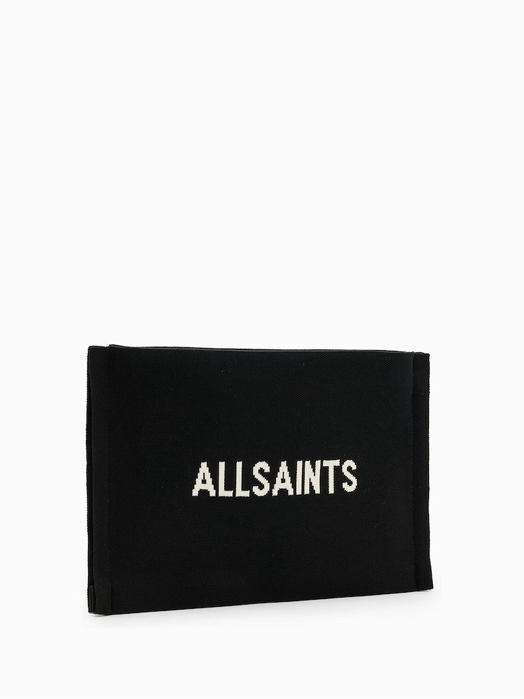 AllSaints Black Izzy 100% Cotton Clutch - Image 3 of 5