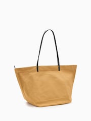 AllSaints Brown Serafina Canvas Tote Bag - Image 7 of 7