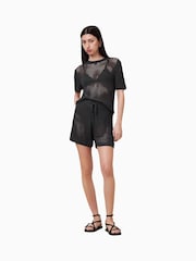 Negro - AllSaints Paloma Mesh T-Shirt - Imagen 5 de 7