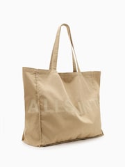 AllSaints Brown Large Biggy 100% Organic Cotton Tote Bag - Image 3 of 5