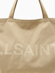 AllSaints Brown Large Biggy 100% Organic Cotton Tote Bag - Image 4 of 5