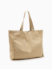AllSaints Brown Large Biggy 100% Organic Cotton Tote Bag - Image 5 of 5