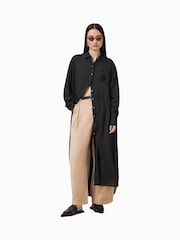 AllSaints Black Ezra Shirt Dress - Image 1 of 7