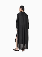 AllSaints Black Ezra Shirt Dress - Image 2 of 7