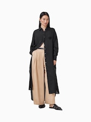 AllSaints Black Ezra Shirt Dress - Image 3 of 7