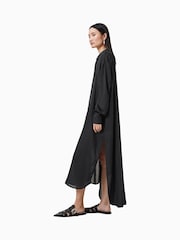 AllSaints Black Ezra Shirt Dress - Image 5 of 7