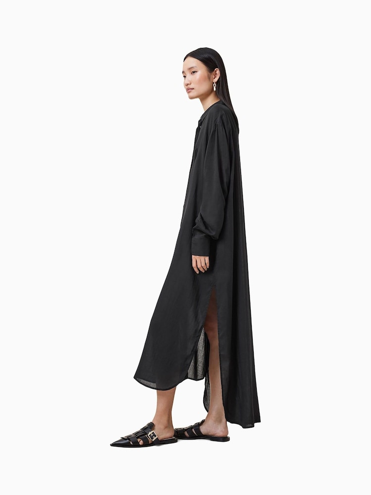 AllSaints Black Ezra Shirt Dress - Image 5 of 7