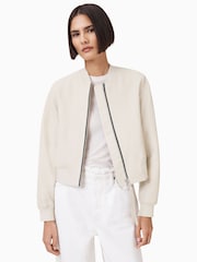 AllSaints Onyx White Orten Bomber Jacket - Image 1 of 1