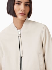 AllSaints Onyx White Orten Bomber Jacket - Image 3 of 7