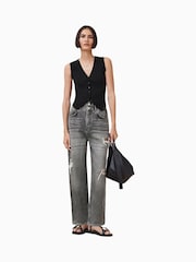 AllSaints Grey Daisy Barrel Jeans - Image 1 of 8