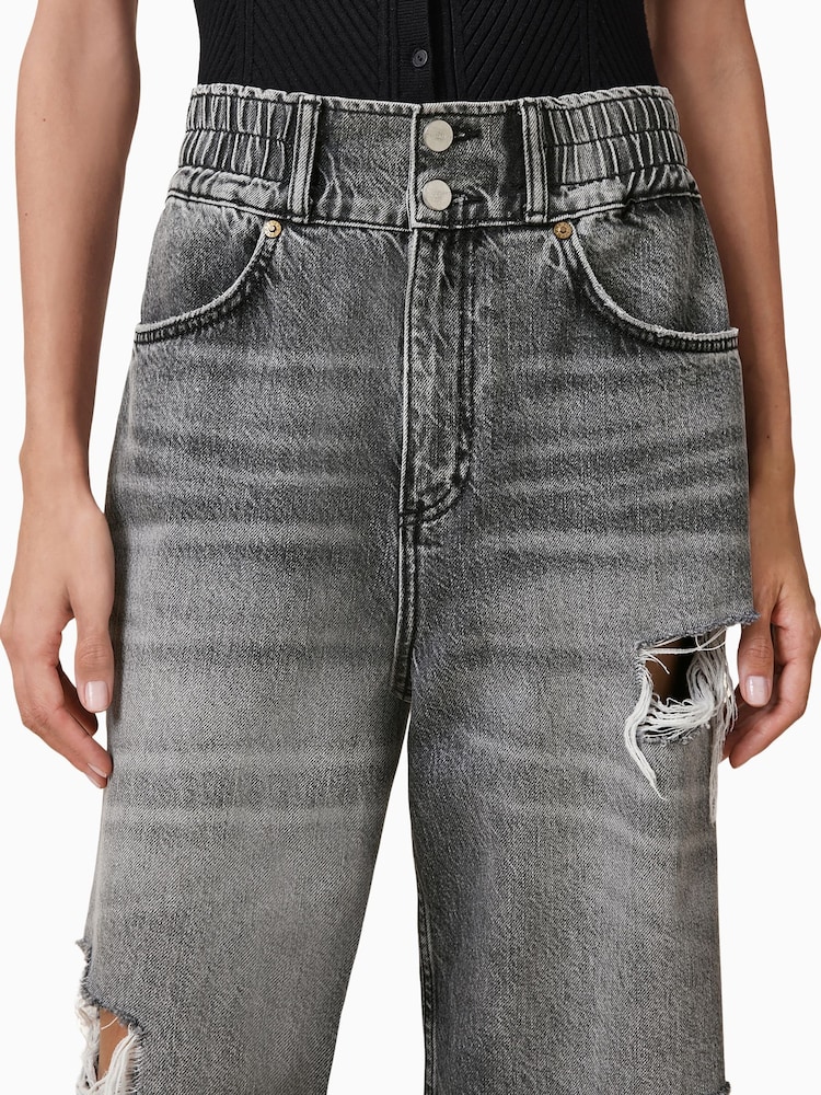 AllSaints Grey Daisy Barrel Jeans - Image 6 of 8