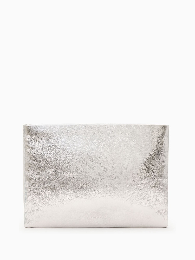 AllSaints Grey Bettina Clutch - Image 1 of 6