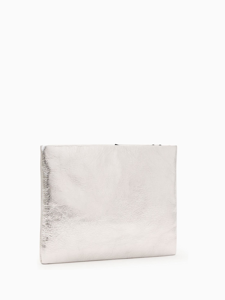 AllSaints Grey Bettina Clutch - Image 2 of 6