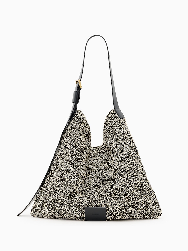AllSaints Black Asha Paper Shoulder Bag - Image 1 of 7