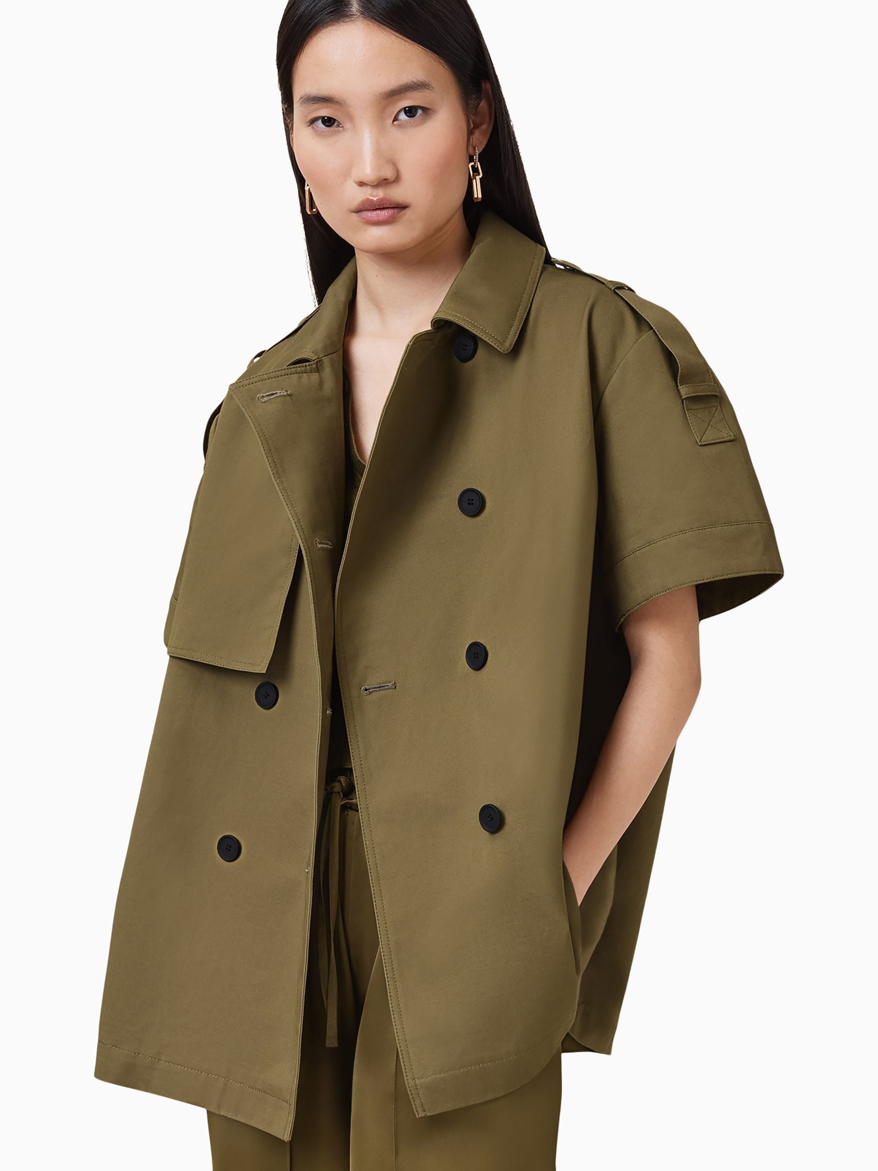 allsaints オリーブグリーン ダブルブレストコート S Buy AllSaints Green Flow Jacket from Next USA