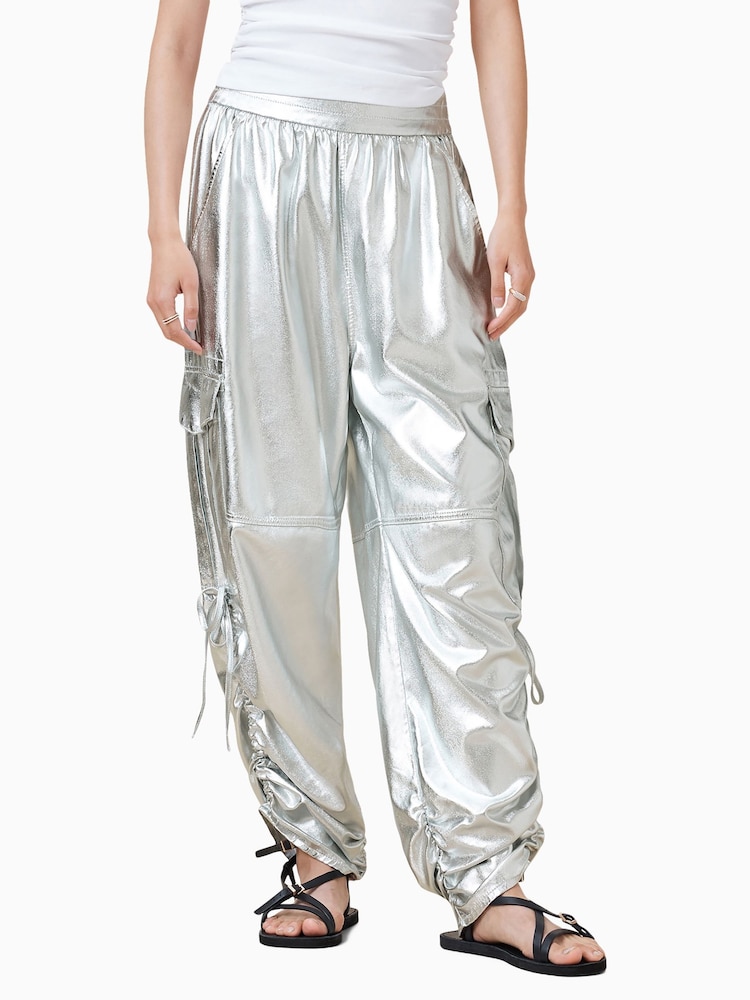 AllSaints Grey Kaye Trousers - Image 4 of 8