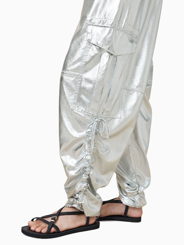 AllSaints Grey Kaye Trousers - Image 6 of 8