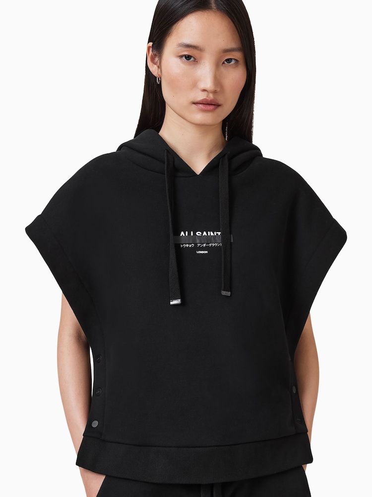 أسود - AllSaints Sorri SL Hoodie - صورة 1 من 11