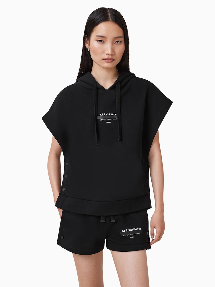 AllSaints Black Sorri SL Hoodie - Image 7 of 11