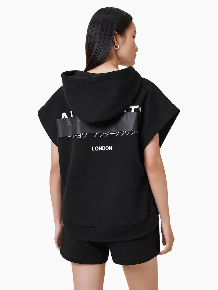 AllSaints Black Sorri SL Hoodie - Image 8 of 11