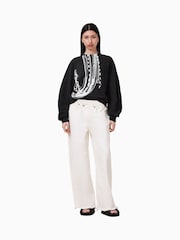 AllSaints Black Metallo Dana 100% Cotton Sweatshirt - Image 5 of 8
