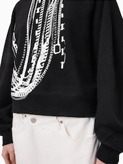 AllSaints Black Metallo Dana 100% Cotton Sweatshirt - Image 6 of 8