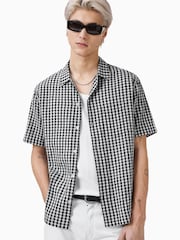 AllSaints Black Tawney 100% Cotton Short Sleeve Shirt - Image 1 of 7