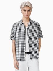 AllSaints Black Tawney 100% Cotton Short Sleeve Shirt - Image 2 of 7