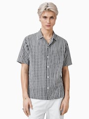 AllSaints Black Tawney 100% Cotton Short Sleeve Shirt - Image 4 of 7