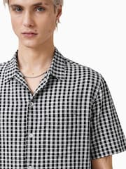 AllSaints Black Tawney 100% Cotton Short Sleeve Shirt - Image 6 of 7