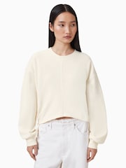 AllSaints White Mira Haven 100% Cotton Sweatshirt - Image 1 of 7