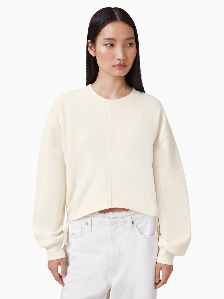 AllSaints White Mira Haven 100% Cotton Sweatshirt - Image 1 of 7