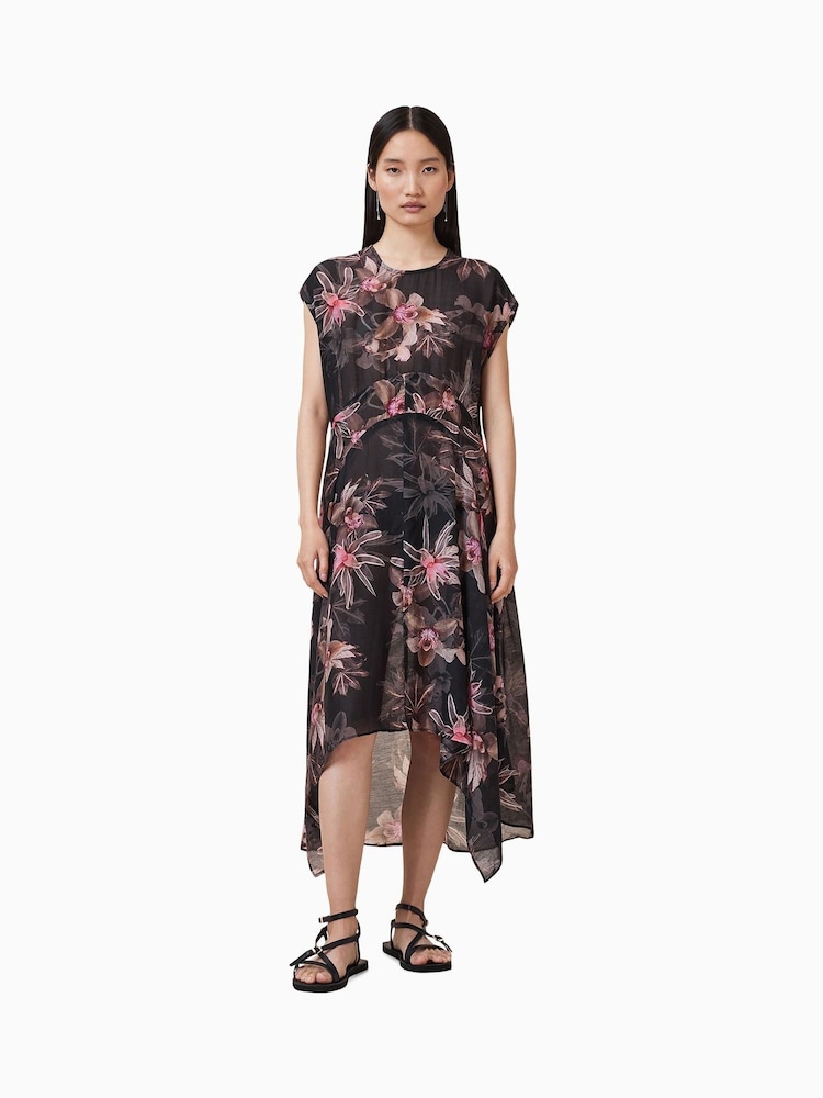 AllSaints Black Arwen Dress - Image 3 of 7