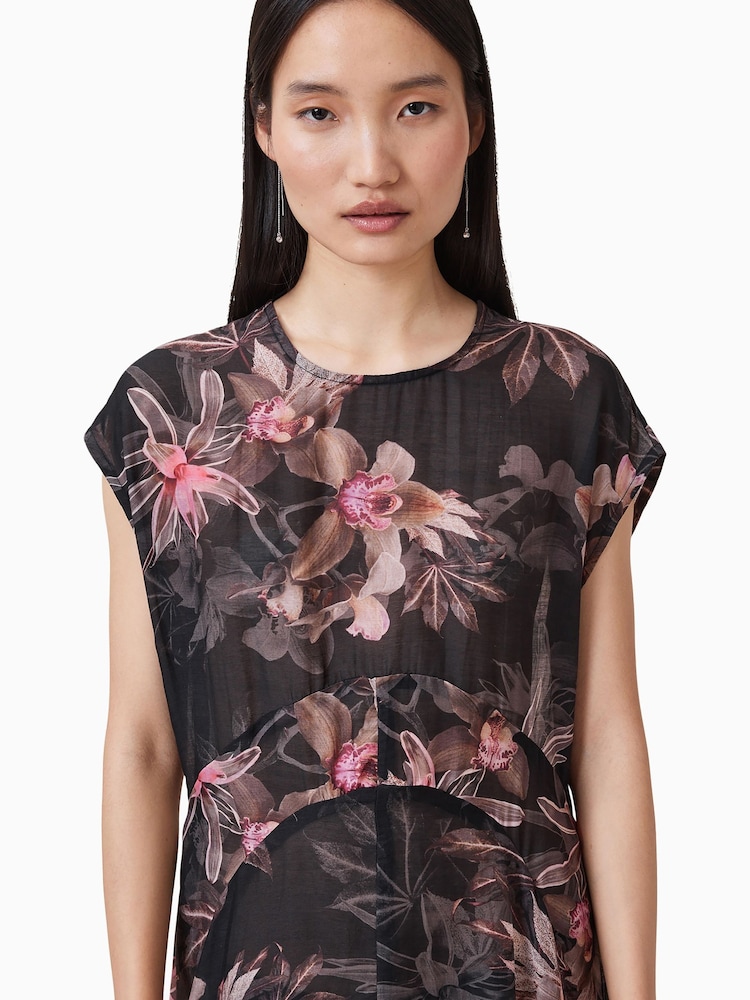 AllSaints Black Arwen Dress - Image 4 of 7