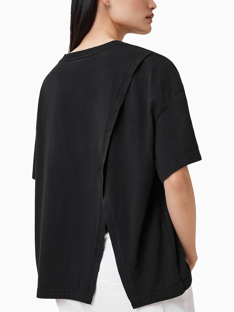 AllSaints Black Avri 100% Cotton T-Shirt - Image 4 of 8