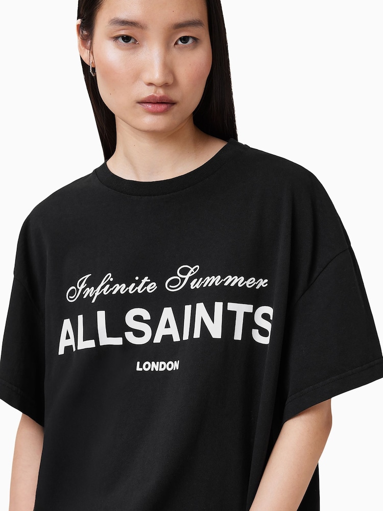 AllSaints Black Avri 100% Cotton T-Shirt - Image 6 of 8