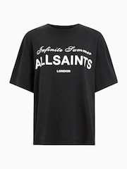 Schwarz - AllSaints Avri White Oversized Cotton T-shirt - Bild 8 von 8