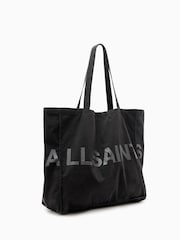 AllSaints Black Large Biggy 100% Organic Cotton Tote Bag - Image 3 of 7