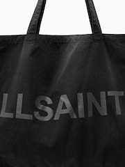 AllSaints Black Large Biggy 100% Organic Cotton Tote Bag - Image 4 of 7