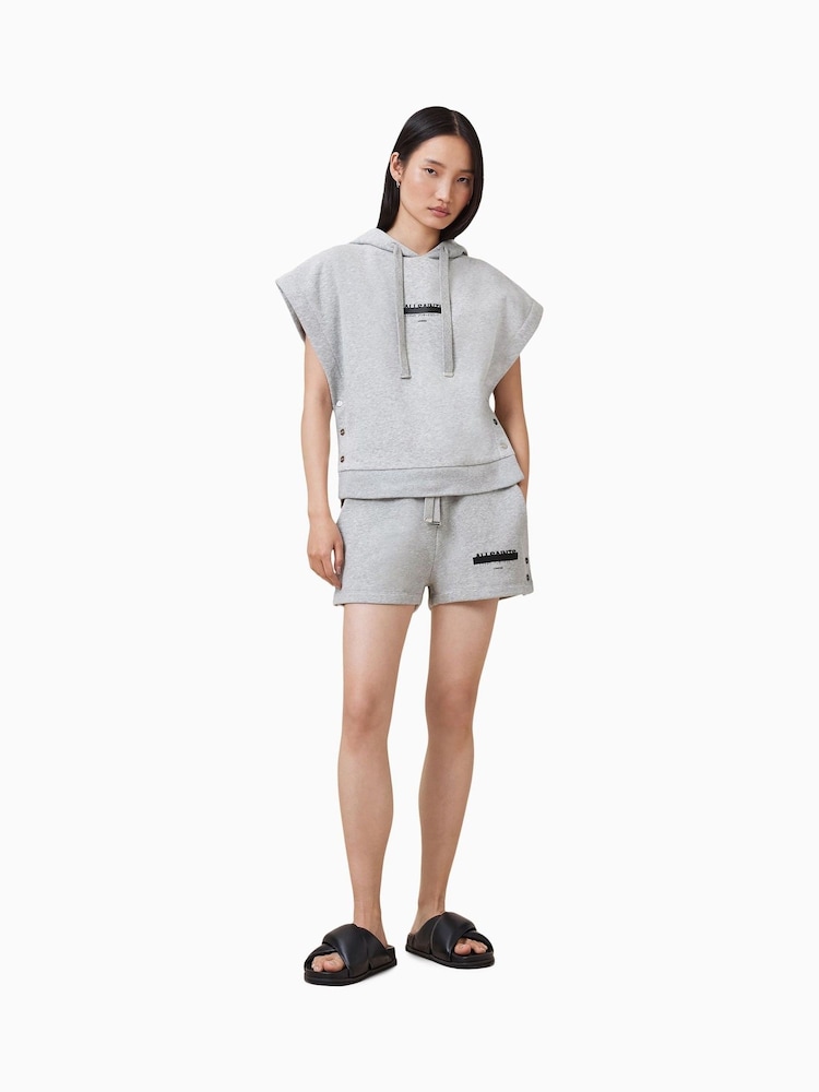 AllSaints Grey Sorri SL Hoodie - Image 5 of 8