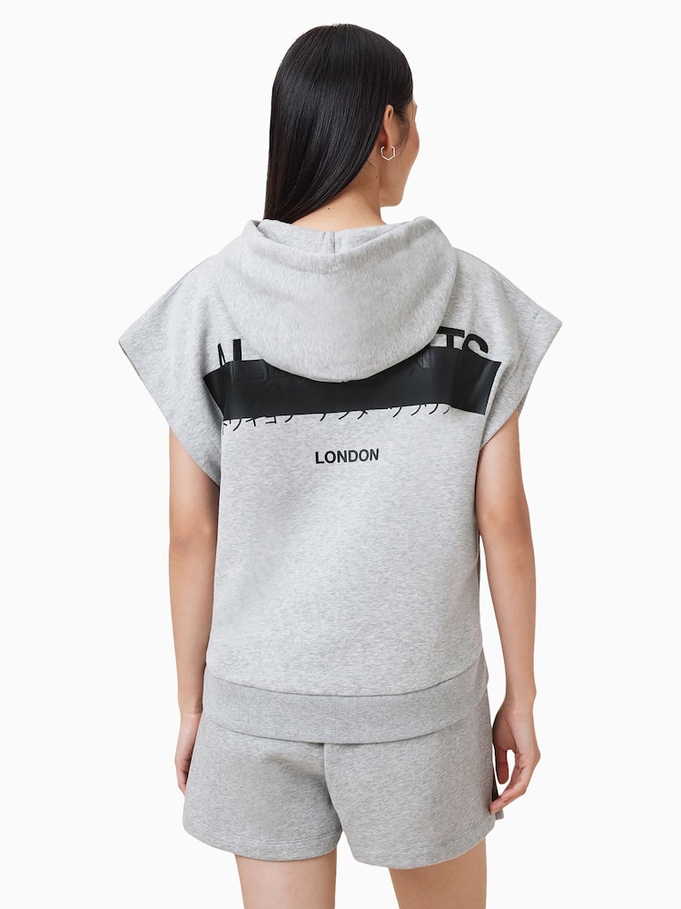 AllSaints Grey Sorri SL Hoodie - Image 7 of 8
