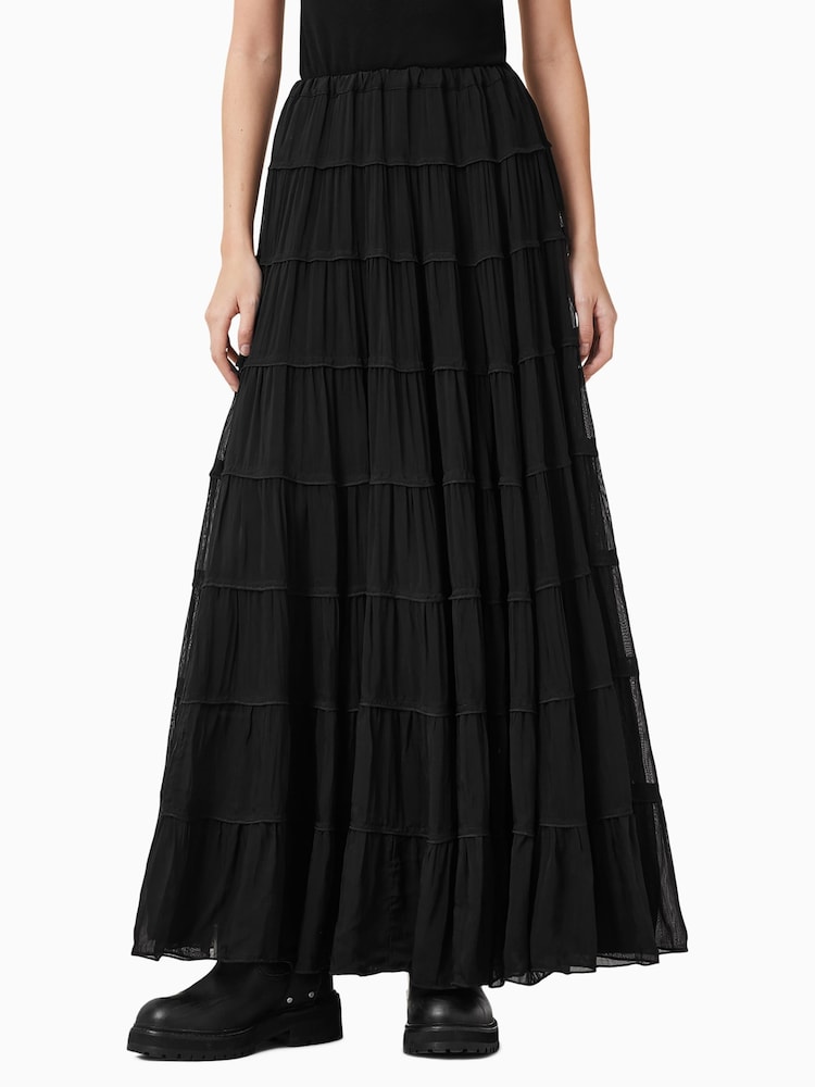 AllSaints Black Eva Skirt - Image 1 of 5