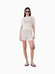 AllSaints White Paloma Mesh T-Shirt - Image 2 of 7
