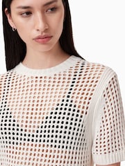 AllSaints White Paloma Mesh T-Shirt - Image 3 of 7