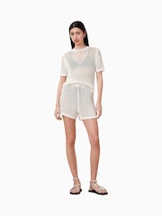 AllSaints White Paloma Mesh T-Shirt - Image 4 of 7