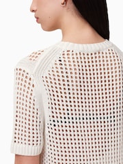 AllSaints White Paloma Mesh T-Shirt - Image 5 of 7